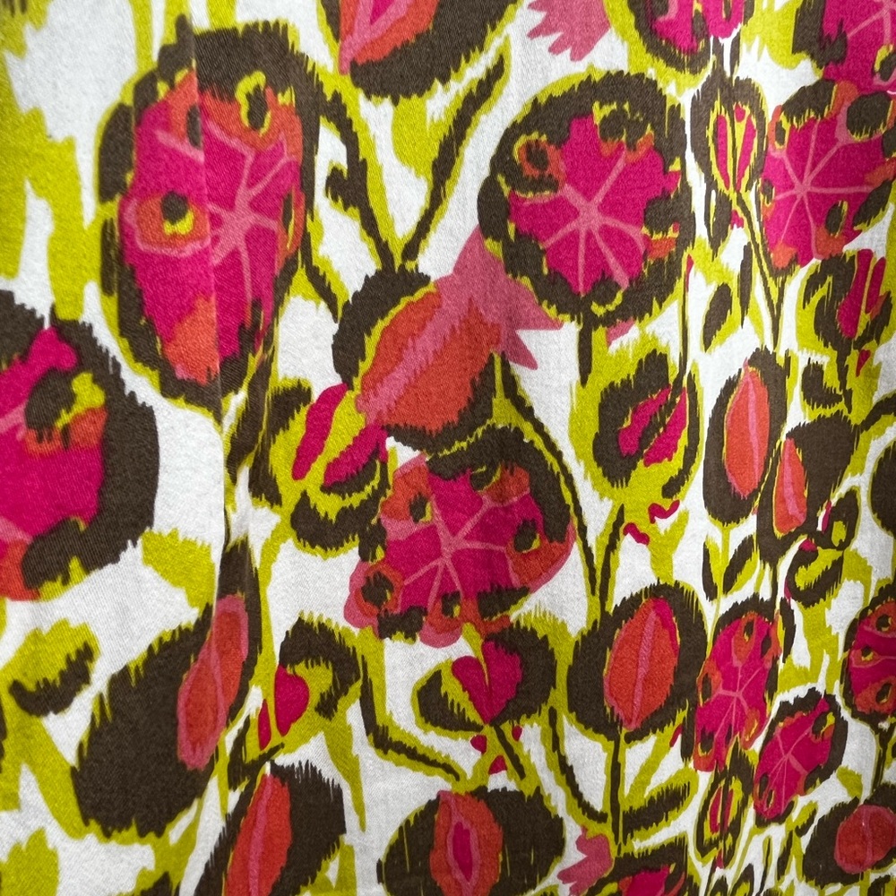 Boden Floral Sheath Dress US 8 Pink Green Cotton Scoop Neck Cap Sleeve - Picture 10 of 14